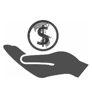 illustration of a hand holding a floating coin